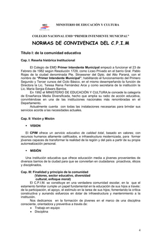 Normas de Convivencia Institucional