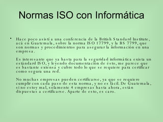 Normas ISO con Informática ,[object Object]
