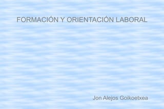 FORMACIÓN Y ORIENTACIÓN LABORAL




                  Jon Alejos Goikoetxea
 