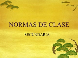 NORMAS DE CLASE SECUNDARIA 
