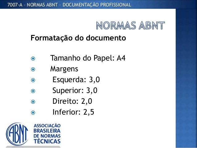 Formatação da pagina abnt