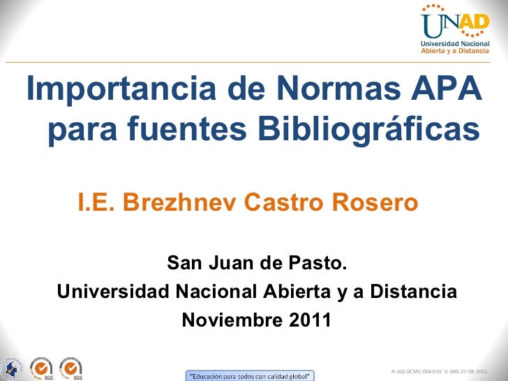 Importancia del uso de las Normas APA