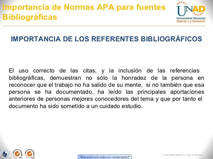 Importancia del uso de las Normas APA