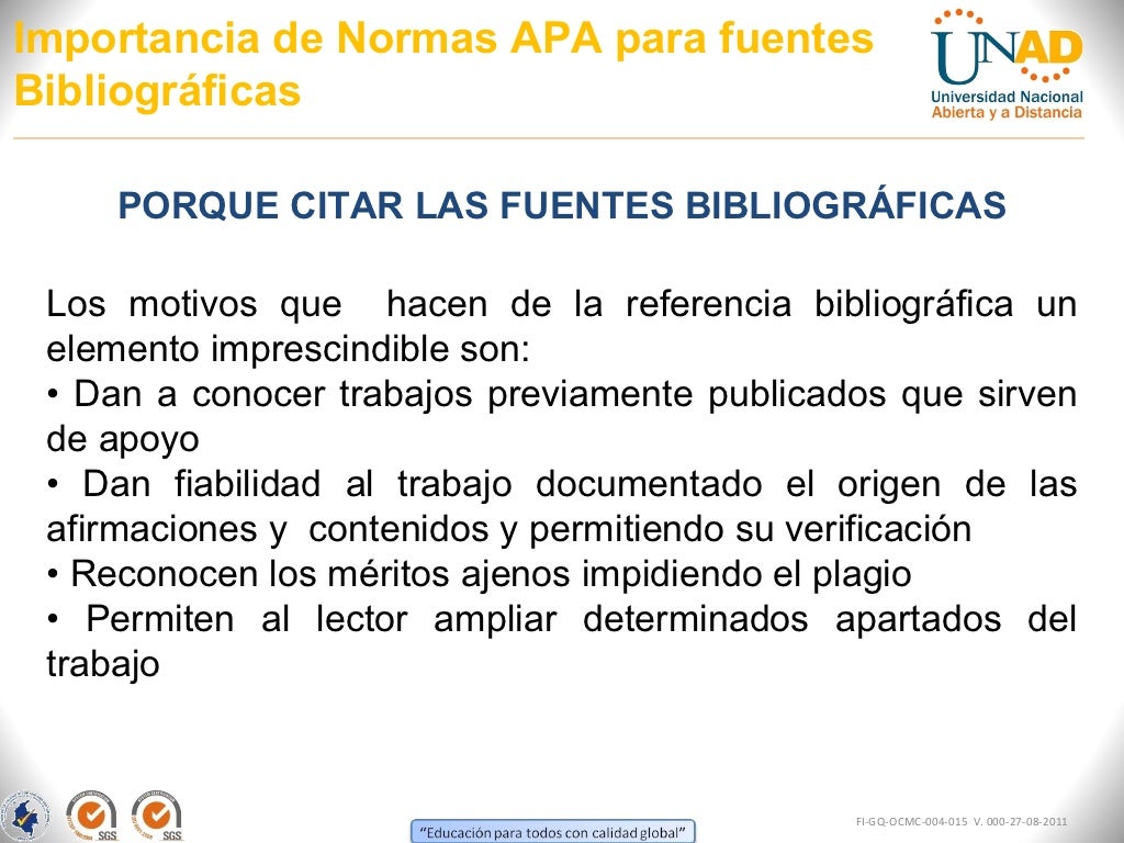 Importancia del uso de las Normas APA