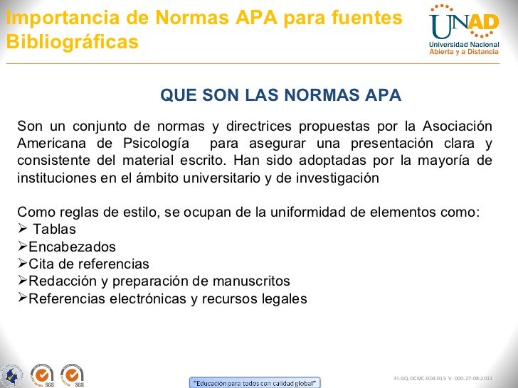 Importancia del uso de las Normas APA