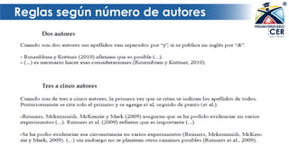 Reglas según número de autores
 