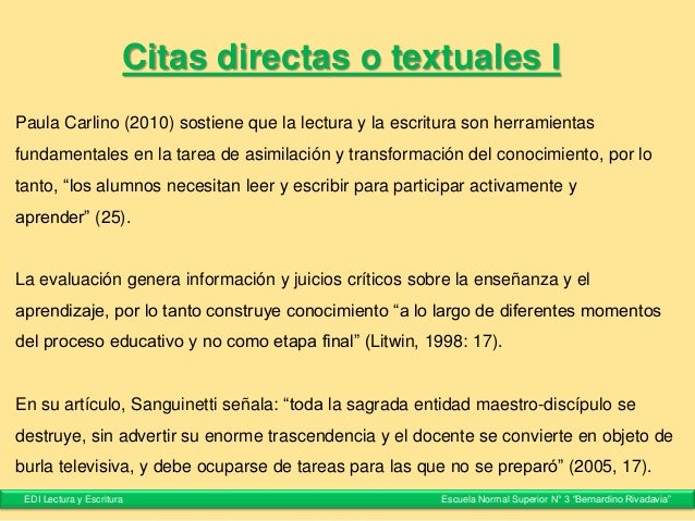 Citas directas e indirectas Normas APA