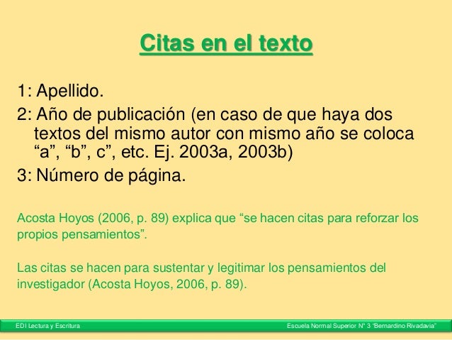 Citas directas e indirectas Normas APA