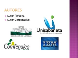  Autor Personal
 Autor Corporativo
 