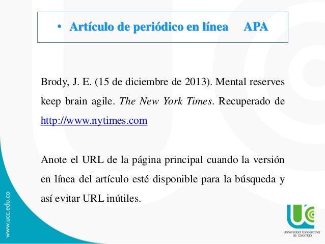 Como Citar Un Periodico En Linea Segun Apa - servicio de citas en Rioja