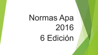 Normas Apa
2016
6 Edición
 