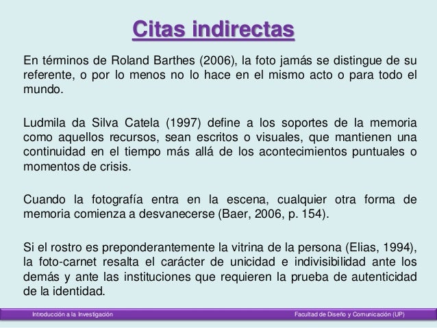 Citas directas e indirectas Normas APA