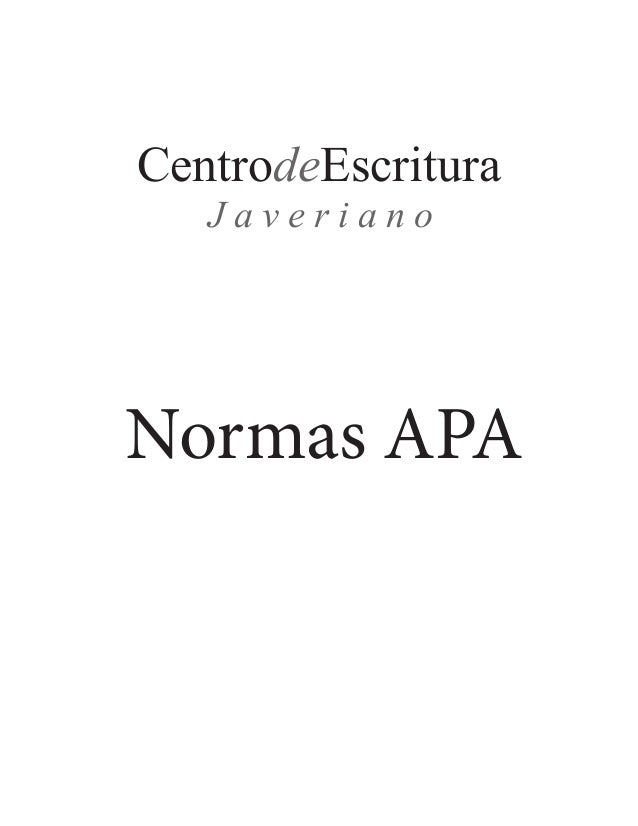 NORMAS APA SEXTA EDICI N CENTRO DE ESCRITURA JAVERIANO