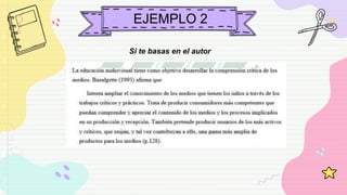 EJEMPLO 2
Si te basas en el autor
 