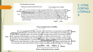 2. CITAS
CORTAS
LITERALE
S
 