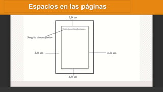 Espacios en las páginas
 
