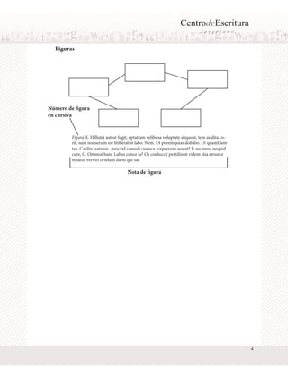 CentrodeEscritura
Javeriano

Figuras

Número de figura
en cursiva

Figura X. Hillutet aut ut fugit, optatiam velibusa voluptate aliquost, tem as dita corit, sum nonserum est litiberatist labo. Nem. Ut poremquias dollabo. Ut quamDam
tus, Catilin tratimis. Avocrid consuli cionsce rcepserum vesest? Ic rec mus, nequid
cure, C. Ommor huis. Labus conce ia? Os conloccit pertiliissit videm stia etrunce
renatin verviri ortelum diem qui sat.

Nota de figura

4

 