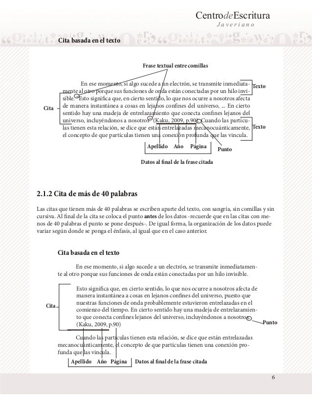 formato apa 6 edicion