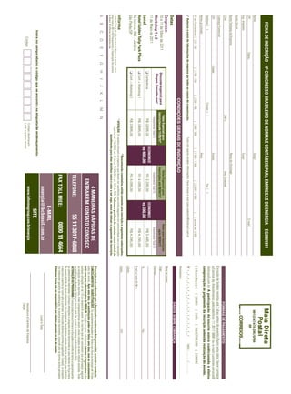 FICHA DE INSCRIÇÃO – 4º CONGRESSO BRASILEIRO DE NORMAS CONTÁBEIS PARA EMPRESAS DE ENERGIA – EG0901911
Nome:                                                                                                                                     Cargo:                                                                                                                                                 9912247475-DR/SPM
CPF:                                    Depto.:                                                                                                                                                      E-mail:                                                                                             IIR
Sup. Imediato:                                                                                                                            Cargo:
Razão Social:
Nome Fantasia da Empresa:                                                                                                                 Ramo de Atividade:
CCM:                                                                                               CNPJ:                                                     Insc. Estadual:
                                                                                                                                                                                                                                                                                       FORMAS DE PAGAMENTO
Endereço Comercial:
                                                                                                                                                                                                                                        Emissão de boleto restrita até 3 dias antes do evento. Após esta data, favor contatar
CEP:                                                   Cidade:                                                                            Estado:                                                                                       a Central de Atendimento pelo telefone 11 3017 6888 ou e-mail customer.service@
Telefone: ( )                                                                            Celular: ( )                                                                    Fax: ( )                                                       ibcbrasil.com.br. A participação do inscrito estará condicionada à efetiva
                                                                                                                                                                                                                                        comprovação de pagamento da inscrição antes da realização do evento.
Nome p/ contato:                                                                                                                          Área:
Nº de Funcionários: [ ] 01 - 99                          [ ] 100 - 199           [ ] 200 - 499              [ ] 500 - 999             [ ] 1.000 - 1.999              [ ] 2.000 - 4.999        [    ] acima de 5.000                     [ ] Boleto Bancário                 [ ] AMEX             [ ] VISA           [ ] MASTERCARD                    [ ] DINERS
3 Autorizo o envio de informações da empresa por todos os canais de comunicação.                                             Caso não queira receber informações, favor enviar e-mail para cadastro@ibcbrasil.com.br                    Nº x _ x _ x _ x _ x _ x _ x _ x _ x _ x _ x _ x _ x _ x _ x _ x _ x                                  Valid.:............. / ...............
                                                                                                                                                                                                                                        Assinatura: ........................................................................................................................................
                                                                                   CONDIÇÕES GERAIS DE INSCRIÇÃO
                                                                                                                                                                                                                                                                                       DADOS SOBRE COBRANÇA
Datas:
Congresso:                                                                                                                                                                                                                              Nome do contato:
                                                                                                   Valor Especial para                                      Valor Especial para                          Valor para inscrições
10 e 11 de Maio de 2011                                       Desconto especial para             inscrições até 11/03/11*                                 inscrições até 08/04/11*                           após 08/04/11              Cargo:
Workshop 1 e 2                                                 Grupos. Consulte-nos!                                                                                                                                                    Endereço:
                                                                                                        Investimento Total (1)                               Investimento Total (1)                            Investimento Total (1)
11 de Maio de 2011
                                                                                                                                     ECONOMIZE                                           ECONOMIZE
                                                             q Conferência                               R$ 3.095,00                                           R$ 3.295,00                                      R$ 3.495,00
Local:                                                                                                                               R$ 400,00                                           R$ 200,00                                      Tel.:                                                                              Fax:
Hotel Golden Tulip Park Plaza                                q Conf. + Workshop 1                        R$ 3.895,00                                           R$ 4.095,00                                      R$ 4.295,00
                                                                                                                                                                                                                                        E-mail p/ envio de NF-e:
Al. Lorena, 360 – Jardins
São Paulo/SP                                                 q Conf. + Workshop 2                        R$ 3.895,00                                           R$ 4.095,00                                      R$ 4.295,00
                                                                                                                                                                                                                                        Cidade:
                                                                                                                                          *Desconto não cumulativo, válido somente para inscrição e pagamento antecipados.              Estado:                                                                            CEP:
                                                                                                         (1)
                                                                                                             ATENÇÃO: Os valores incluem os impostos que devem ser recolhidos pela fonte pagadora em conformidade com a legislação
O Informa Group plc está presente no Brasil e na America Latina                                                  vigente (Lei 116/2003, art. 5º da Lei 10.925/04 e art. 647 do RIR). Pedimos a gentileza de contatar nossa central de
pelas marcas IBC e IIR. Planejamento e Organização dos eventos
no Brasil: IIR Informa Seminários Ltda.                                                                                 atendimento para obter detalhes sobre o valor a ser pago, antes de efetuar o pagamento da inscrição.
A       B        C        D       E        F       G        H     I      J   K       L       M          N
                                                                                                                                                                                                                                        A inscrição será confirmada após a Organizadora receber esta ficha preenchida, assinada e carimbada.
                                                                                                                                                                      4 MANEIRAS RÁPIDAS DE                                             CANCELAMENTOS E SUBSTITUIÇÕES: Os cancelamentos podem ser feitos sem ônus ou encargos até 10 dias
                                                                                                                                                                                                                                        antes do evento. Após esta data, as substituições podem ser feitas sem ônus, mas os cancelamentos
                                                                                                                                                                   ENTRAR EM CONTATO CONOSCO                                            terão uma taxa administrativa de R$500,00. Em todos os casos, solicitamos informar a Organizadora sobre
                                                                                                                                                                                                                                        qualquer alteração até às 12h da véspera do evento. Os inscritos que não cancelarem sua participação segundo
                                                                                                                                                                                                                                        as condições acima descritas, e não comparecerem ao evento, serão cobrados no valor integral acordado. Todas
                                                                                                                                                               TELEFONE:                          55 11 3017-6888                       as notificações devem ser feitas por escrito pelo fax, e-mail ou endereço indicados nesta ficha.
                                                                                                                                                                                                                                        ALTERAÇÃO DE PROGRAMA: O nosso compromisso é fornecer a discussão e o estudo de temas e casos relevantes
                                                                                                                                                                                                                                        por palestrantes habilitados. Eventuais alterações no programa serão decorrentes de caso fortuito ou força maior.
                                                                                                                                                                                                                                        Na eventualidade de algum palestrante não comparecer, envidaremos maiores esforços possíveis para substituir
                                                                                                                                                                                                                                        o executivo ausente por outro apto a promover a discussão do tema conforme programado. Contudo, tal empenho
                                                                                                                                                               FAX TOLL FREE:                          0800 11 4664                     não implica em garantia da substituição. Ao assinar este documento, concordo com os termos acima pactuados.
                                                                                                                                                                                                                                        O Informa Group não se responsabiliza por objetos pessoais no dia do evento.
                                                                                                                                                                                   E-MAIL
                                                                                                                                                                           energia@ibcbrasil.com.br                                                                                                     Local e Data
                Insira no campo abaixo o código que se encontra na etiqueta de endereçamento
                                                                                                                                                                                            SITE
                       Código
                                                                                                              Código da etiqueta                                           www.informagroup.com.br/energia                                                                              Assinatura e Carimbo da Empresa
                                                                                                              Lado superior direito
                                                                                                                                                                                                                                                                                        Cargo:
 