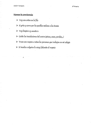 Normas convivencia 6º