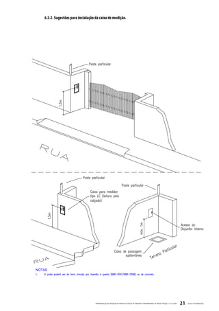 6.2.2. Sugestões para instalação da caixa de medição.




                                 PADRONIZ AÇ ÃO DE ENTR ADA DE ENERGIA ELÉTRIC A DE UNIDADES CONSUMIDOR AS DE BAIX A TENSÃO | E-321.0001   21   CELESC DISTRIB UIÇ ÃO
 