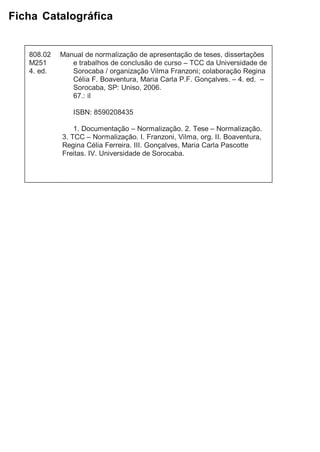 Ficha Catalográfica
 