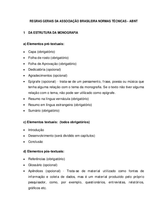 Normas para monografia abnt 2014
