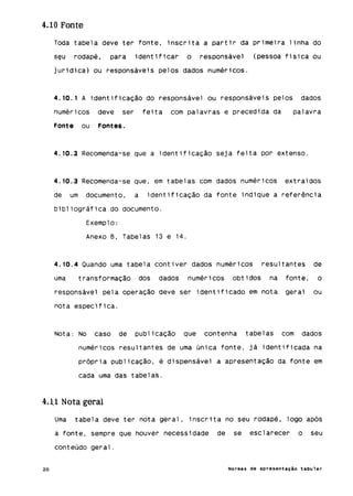 Normas de apresentação tabular ibge 1993