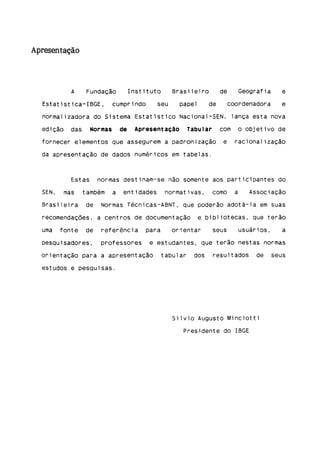 Normas de apresentação tabular ibge 1993