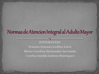 INTEGRANTES: Ernesto Antonio Guillen Leiva Marta Carolina Hernandez Servando Cynthia Imelda Iraheta Henriquez 