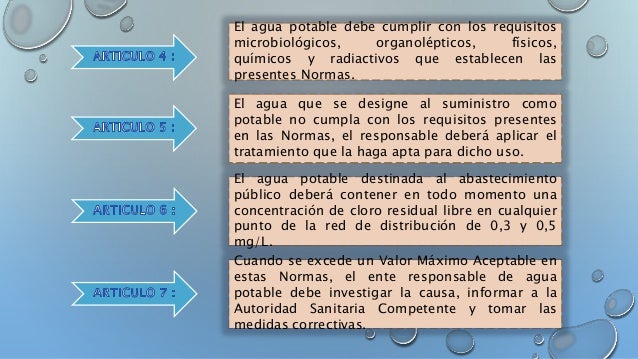 Normas de calidad del agua potable