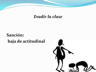 Evadir la clase



Sanción:
baja de actitudinal
 