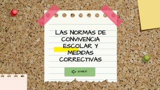 LAS NORMAS DE
CONVIVENCIA
ESCOLAR Y
MEDIDAS
CORRECTIVAS
START!
 