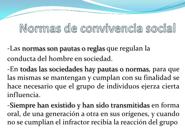 Normas de convivencia social