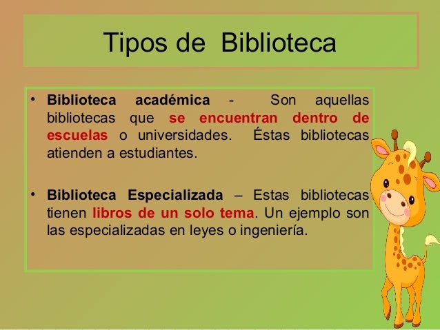 Cuáles Son Los Tipos De Biblioteca