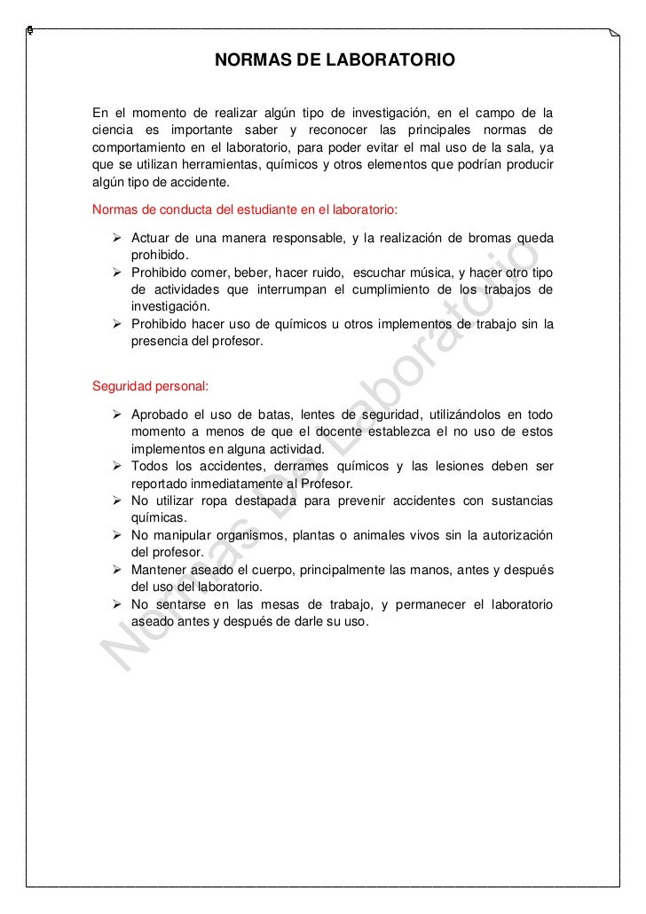 Normas De Laboratorio.