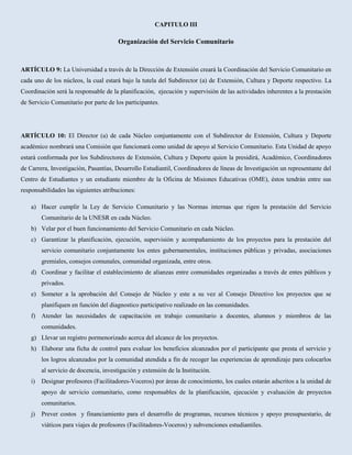 Normas del servicio comunitario