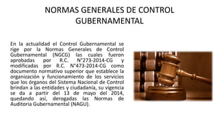 Normas generales de control gubernamental | PDF