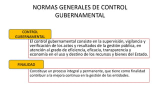 Normas generales de control gubernamental | PDF
