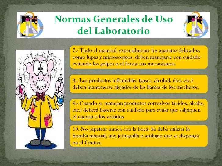 Reglamento De Un Laboratorio Escolar De Quimica