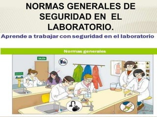 NORMAS GENERALES DE
SEGURIDAD EN EL
LABORATORIO.
 
