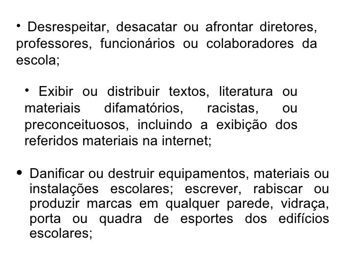 Normas gerais de conduta escolar