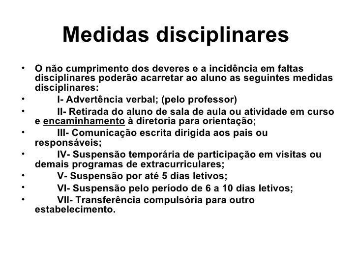 Normas gerais de conduta escolar
