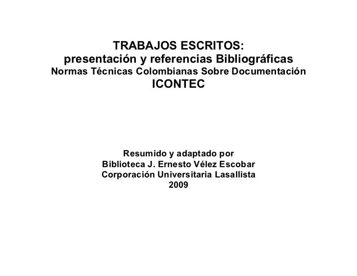 Normas Icontec Trabajos Academicos