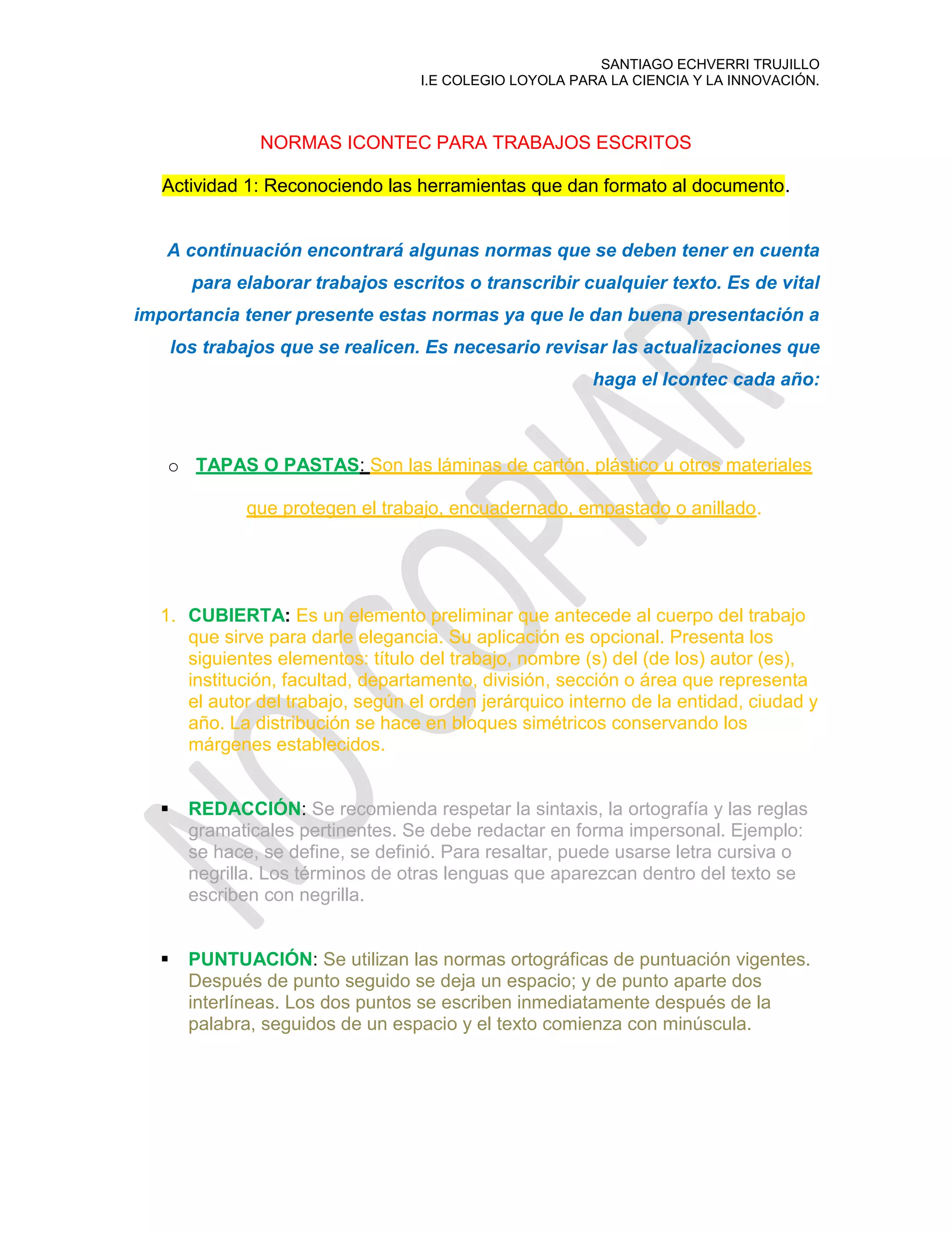 Normas icontec para trabajos escritos | PDF | Desktop Publishing ...