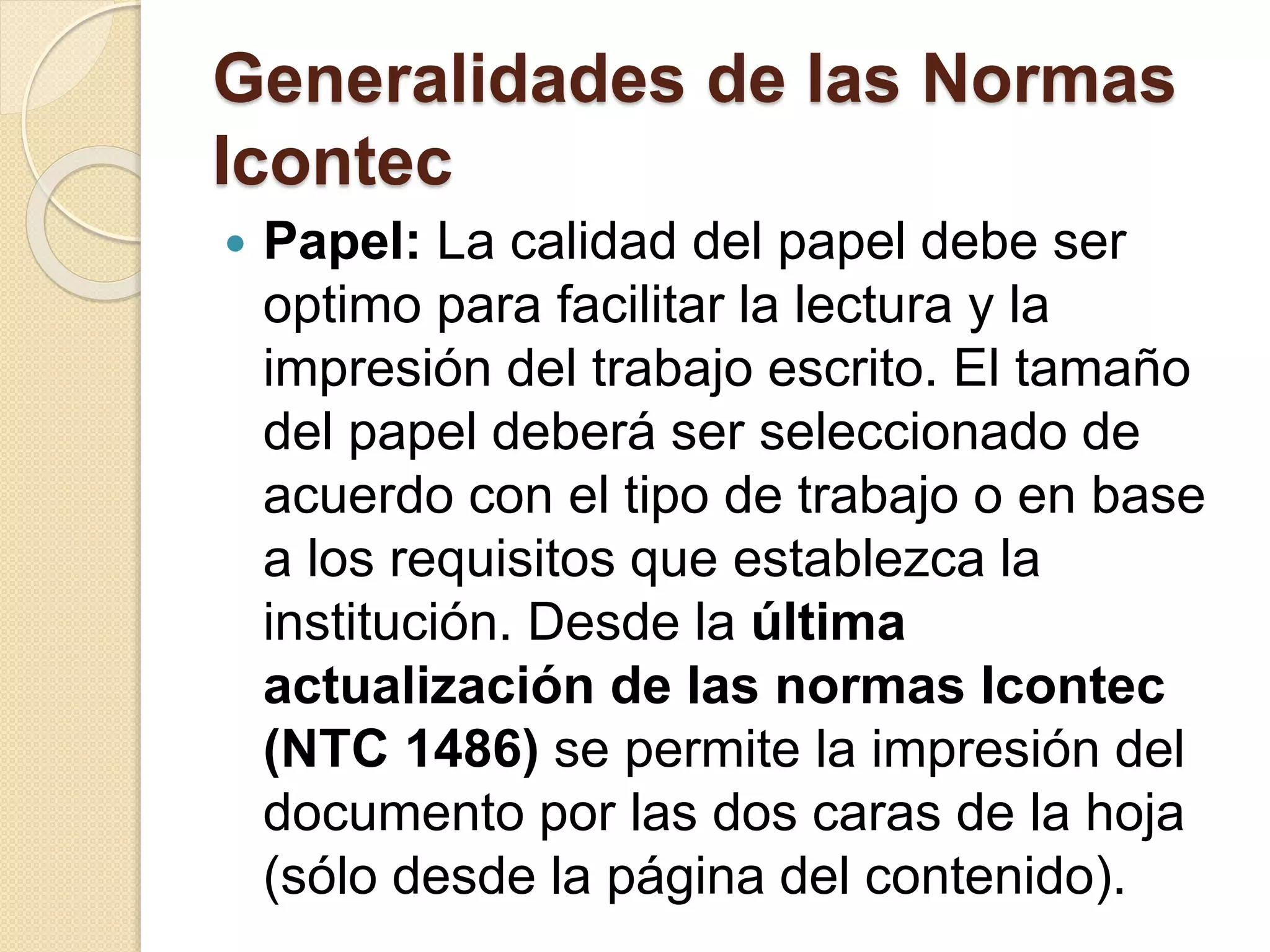 Normas icontec para trabajos escritos | PPT