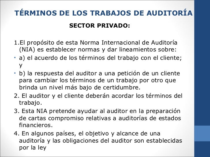 Normas internacionales de auditoria