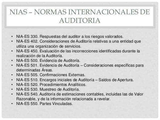 Normas internacionales de auditoria