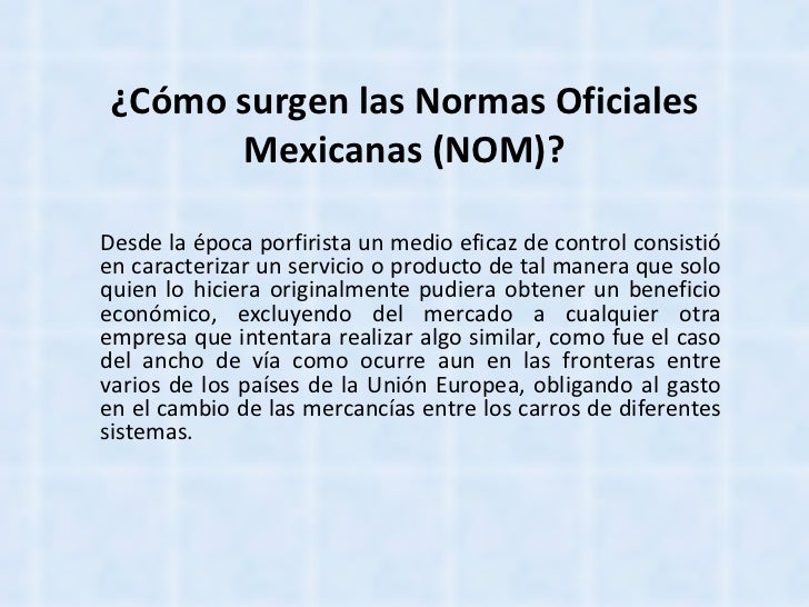 Normas Oficiales Mexicanas