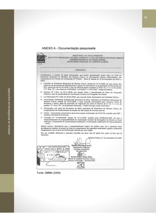 MANUALDEREFERÊNCIASDAFEA/FUMEC
ANEXO A - Documentação pesquisada
Fonte: SMMA (2009).
68
 